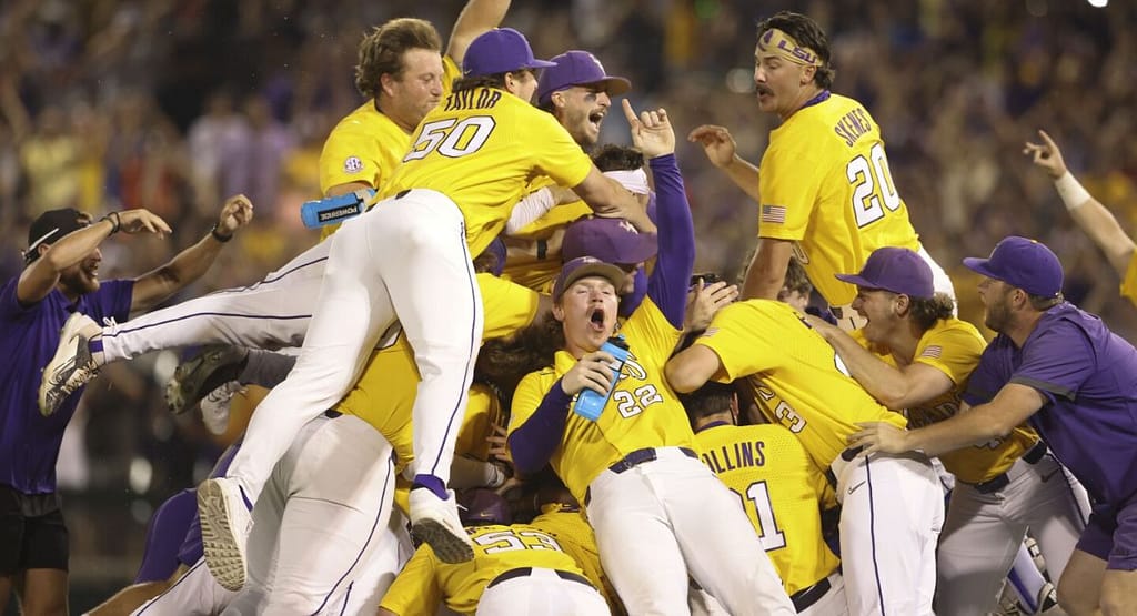 It seems you were asking for an image alt text about LSU Baseball's scores or related topic. Since I don't have access to a specific image right now, could you upload or describe the image you'd like alt text for? I'd be happy to generate it for you!