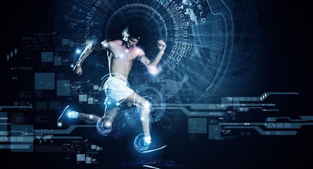 The Future of Data Integrity in Sports "Diagram showcasing blockchain applications divided into two categories: Non-Financial (including authentication, real estate, digital identity, smart contracts, app development, and blockchain in IoT) and Financial (including data storage, currency exchange, P2P transfer, ride-sharing, trading platforms, and gaming)." Blockchain Applications for Authenticating Sports Statistics.