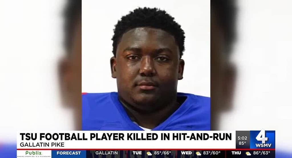 TSU Football Player Killed
A young man in a football uniform, representing Tennessee State University, stands proudly on the field, embodying the spirit and dedication of a student-athlete.