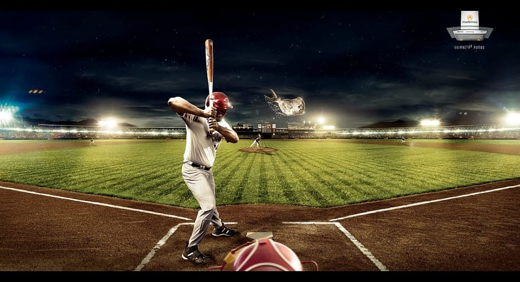 A baseball player mid-pitch on the mound, wearing a black baseball cap paired with a blue and black jersey, white pants, and cleats. The cap complements the player's athletic look while providing functional sun protection, highlighting its dual role as a style and performance essential for 2025.