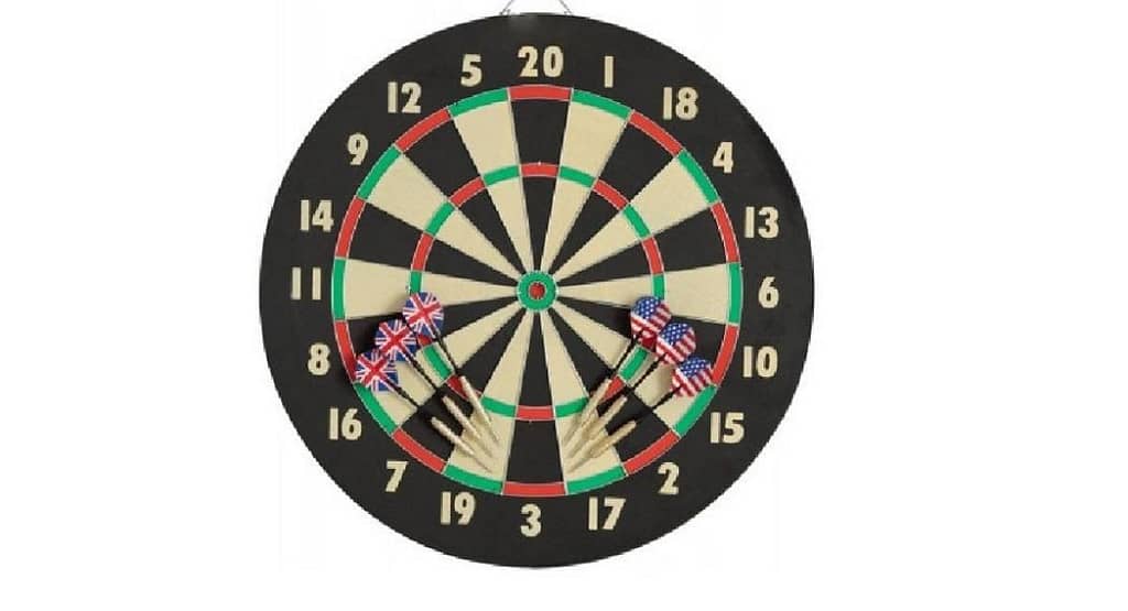 A detailed dart out chart showing optimal checkout combinations for finishing scores from 170 to 2, with recommended double finishes and smart routes to end games efficiently.