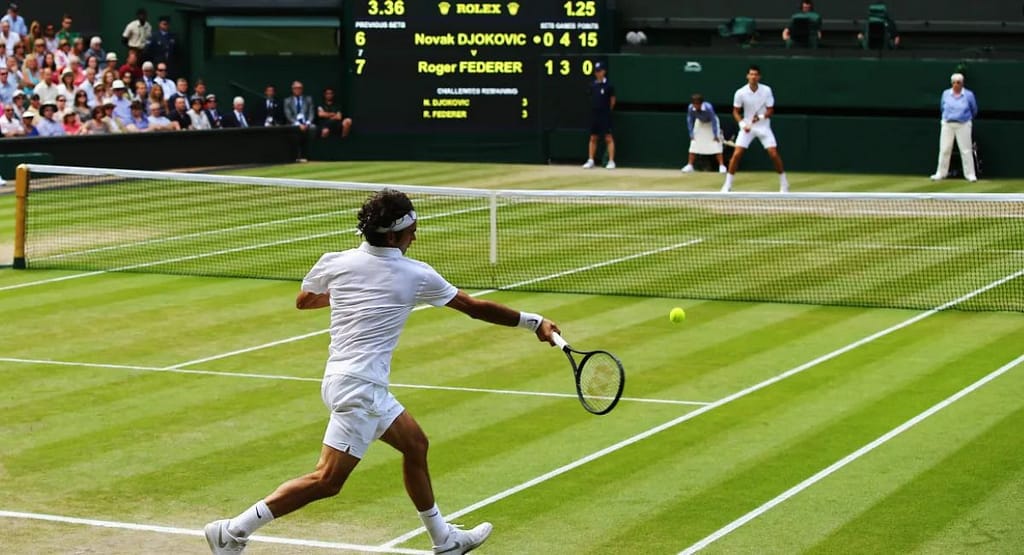Illustration showing the typical duration of a tennis game, highlighting factors that affect match length such as sets, points, and player performance.